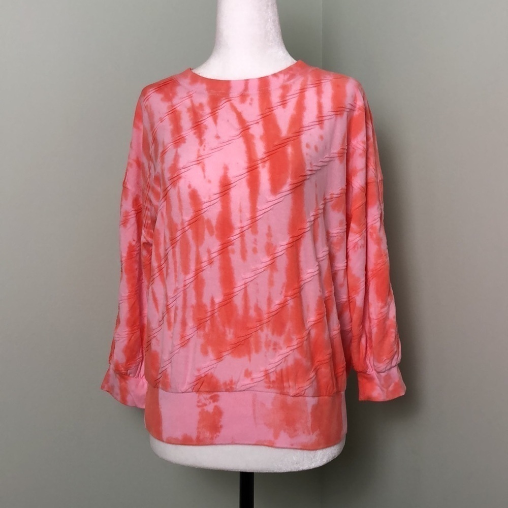 π§‘ XS π§‘ NWT Anthro Sweater Tie Dye Puffed Sleeves Pulloverβ